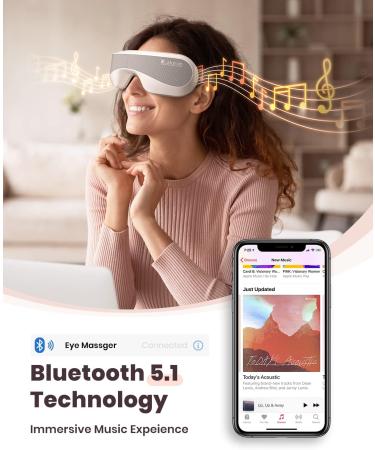 Eye Massager with Heat & Remote - Bluetooth Music Therapy for Migraines Sleep Aid & Eye Strain Relief | Perfect Gift for Men & Women - Buy Online on GoSupps.com