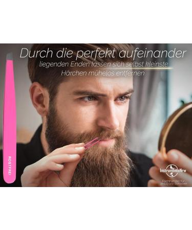 Buy Pink Cosmetic Eyebrow Tweezers - 10 cm with 2 mm Plucking Surface | Perfect for Precision Grooming | International Shipping - Buy Online on GoSupps.com