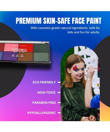 Professional Face Painting Palette | Cruelty-Free & Vegan Water Based Makeup Kit | 8 Colors for Theatre SFX & Halloween - Ships Internationally - Buy Online on GoSupps.com