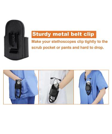 Premium Genuine Leather Stethoscope Holder Clip - Universal Fit for ADC MDF Littmann & More - Perfect for Physicians Nurses EMTs & Medical Students - Buy Online on GoSupps.com