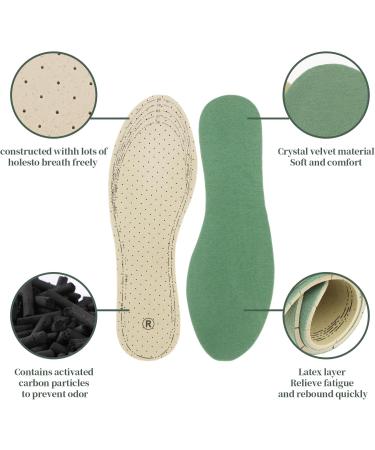 6 Pair Breathable Shoe Insoles for Men & Women | Comfortable Crystal Velvet & Latex Inserts | Customizable Washable Footbed for Any Shoe Size - Buy Online on GoSupps.com