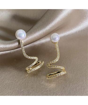 Malakey Snake-Shaped Earrings for Women | Hypoallergenic Pearl Ear Bone Clips | Long Pierced Earrings | Perfect Gift - Buy Online on GoSupps.com