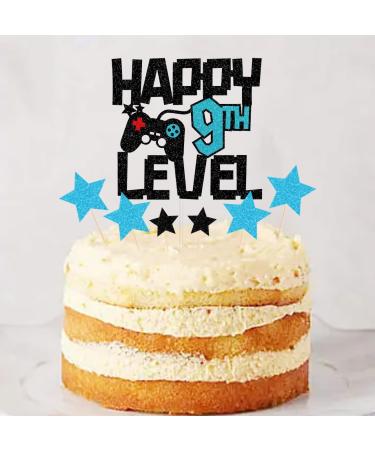 bng-bng 9 Birthday Cake Topper Glittery Happy 9th Level Birthday Game Theme Party Cake Cupcake Toppers For Boys and Girls 9 Nine Years Old Birthday Cake Decorations - Buy Online on GoSupps.com