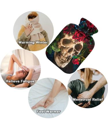 Naanle Mexican Skull-Rose Heat Bottle | 2L Transparent Hot Water Bottle for Pain Relief Hand & Feet Therapy Heat & Cold Therapy - Buy Online on GoSupps.com