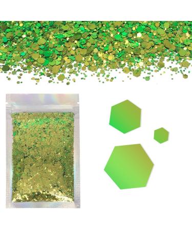 Color Shift Chunky Glitter for Festival Rave Makeup - Green/Gold - Buy Online on GoSupps.com