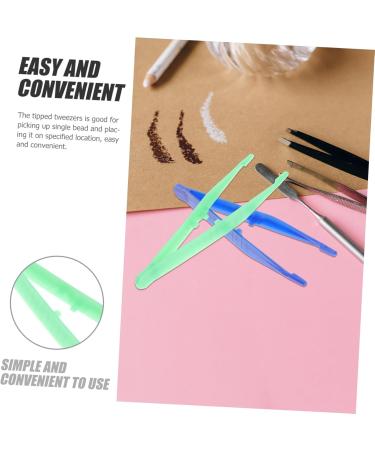 Buy Minkissy Precision Tweezers - 10 Pack One-Way Plastic Tweezers for Crafts & Eyelash Extensions - Blue Color & Medium Sorting - Buy Online on GoSupps.com