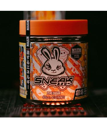SNEAK Yuzu & Mandarin In-Game Focus Boost Energy Drink | Zero Sugar, Low-Calorie, Vegan | 40 Servings - 400g - Buy Online on GoSupps.com