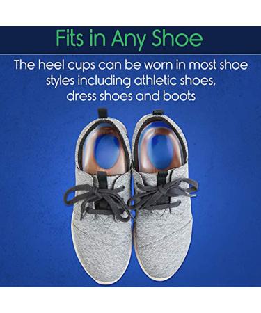Men's Large Gel Heel Cups - 3 Pairs for Plantar Fasciitis & Heel Pain Relief - Buy Online on GoSupps.com