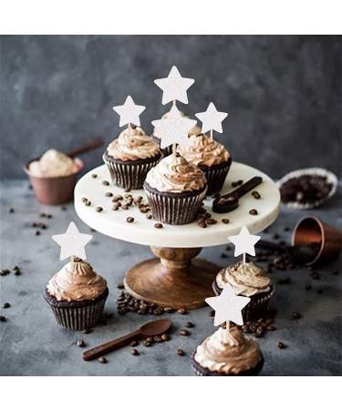 30 PCS Little Star Cupcake Toppers Glitter Twinkle Star Cupcake Picks Wedding Engagement Baby Shower Birthday Party Cake Decorations Supplies Mixed Size Silver A Silver - Buy Online on GoSupps.com