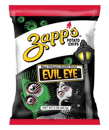 Zapp’s New Orleans Kettle-Style Potato Chips Evil Eye Flavor (2 oz Bags, 25 Count) – Crunchy Chips with a Spicy Kick – Perfect On-The-Go, Gluten Free Snack Evil Eye 2 Ounce (Pack of 25)