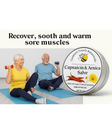 Capsaicin (Cayenne) & Arnica Salve Cayenne Pepper and Ginger Organic Warming Balm Warming Rub by Creator's Touch Botanicals. (4oz) 4 Ounce - Buy Online on GoSupps.com