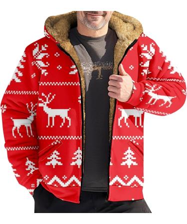 Buy Hanxiulin Fleece Jacket | Plush & Cuddly Men's Wool Coat | Lightweight Warm Outdoor Winter Coat | Premium 5XL Watermelon Red - Buy Online on GoSupps.com