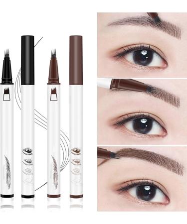 Eyebrow Pencil with 4 Fork Tip Eyebrow Contouring Pen Brow Pencils for Women Makeup Eyebrow Pen Pencil (Black) - Buy Online on GoSupps.com
