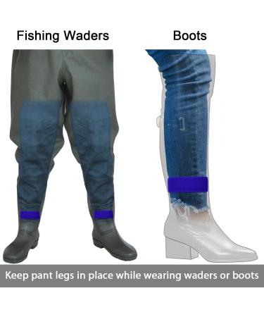 Shop WisdomPro Elastic Belt Bands - 1 Pair Velcro Fasteners for Trousers & Sleeves | Blue Ideal for Fishing Cycling & Wading - Buy Online on GoSupps.com