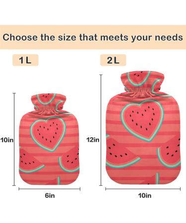 Naanle Valentine's Day Watermelon Heat Bottle - 2L Transparent Hot Water Bottle for Bed Hand & Foot Warmer - Pain Relief & Heat Therapy - Buy Online on GoSupps.com