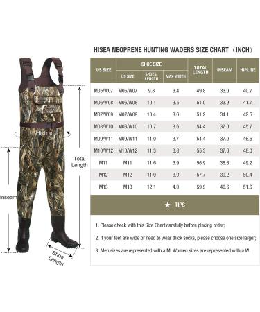 HISEA Neoprene Chest Waders with Boots - Truetimber Drt Camo, Size 11 | Men's Duck Hunting Waders - Buy Online on GoSupps.com