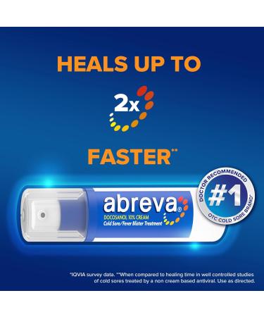 Abreva Docosanol 10% Cream Cold Sore Treatment Fever Blister and Cold Sore Cream - 0.07 Oz Pump Bottle x 3 - Buy Online on GoSupps.com