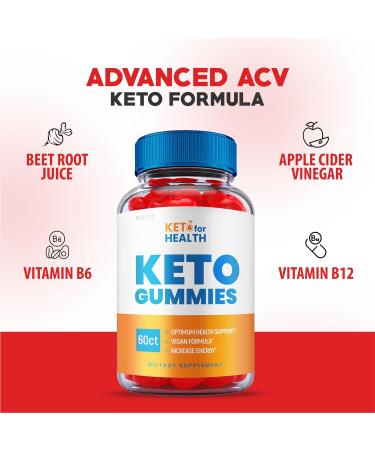 Keto for Health Gummies - Official Vegan Formula with ACV and Vitamin B12 | Shark Tank Weight Loss Support (60 Gummies) - Buy Online on GoSupps.com