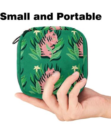 Tiger Leaf Green Women's Napkin Storage Bag | Portable Period Pocket for Teens & Girls | Menstrual Cup & Nursing Holder - Buy Online on GoSupps.com