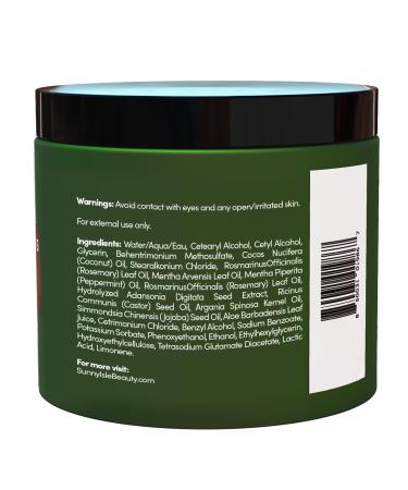 Sunny Isle Rosemary Mint Hair Masque 16oz - Strengthening Roots with Biotin & Jamaican Black Castor Oil | Double Growth Formula - Buy Online on GoSupps.com