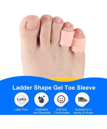 Pinky Toe Protectors 12pcs - Silicone Gel Cushion Sleeves for Toe Pain Relief - Ajoysoul Peach Toe Covers for Corns, Blisters, Calluses - Buy Online on GoSupps.com
