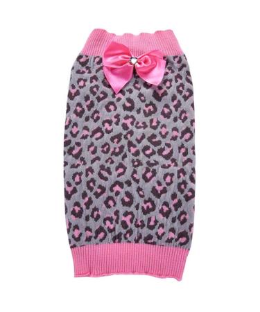 Amaone dog coat chihuahua puppy leopard-benot-gnot-rosa pink-winter dog cladding stone knitted jacket pilot clothing dog jacket Small dogs s rosa