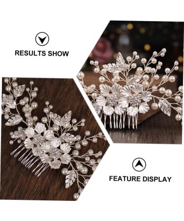 minkissy Flower Comb Wedding Hair Vintage Bridal Hair Bridesmaids Hair Bridal Comb Headdress Side Hair Crystal Comb Hair Accessories for Women Wedding Flower Crystal Miss Alloy Abs - Buy Online on GoSupps.com