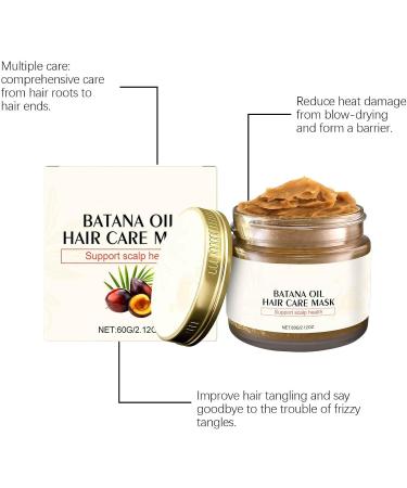 Masque capillaire l'huile de batana brute - Pour la croissance des cheveux - R paration des cheveux ab m s et cr pus - Soin intensif - Douceur longue dur e - Soutien de la sant du cuir chevelu - 60 - Buy Online on GoSupps.com