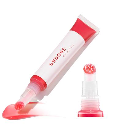 Undone Beauty Lip Life Moisturizing Sheer Balm Lip Tint with Exfoliating Tip for Gentle Dry Skin Removal and Colorless Non-Sticky Gloss - Natural Shea  Jojoba and Rose Hip for Smoothing - Cerise Cerise on Top