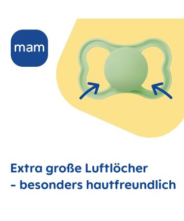 Mam Air Night Silicon Pacifier Set - 2 Tooth-Friendly Baby Pacifiers for 16+ Months | Light & Airy Design with Pacifier Box | Bear & Trees - Buy Online on GoSupps.com