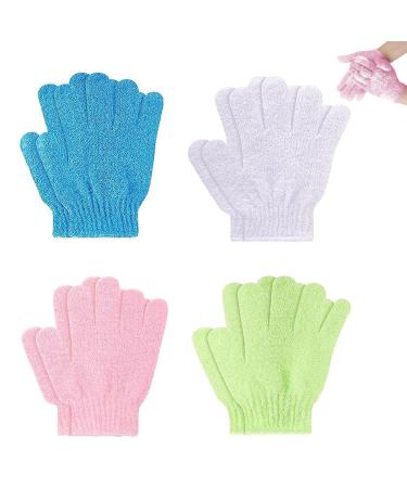 4 pairs of peeling gloves peeling gloves body shower scrubbing glove sauna shoe gloves for shower spa massage dead skin remover peeling mids bathing accessories (4 colors) - Buy Online on GoSupps.com