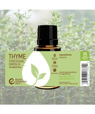 Rocky Mountain Thyme Essential Oil - 100% Pure & Natural | Aromatherapy Diffusers & Home Fresh Herbal Scent | 15ml - Cleansing & Purifying - Buy Online on GoSupps.com