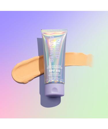 Naked Sundays SPF 50 Golden Glow Body Sunscreen - Broad Spectrum UVA/UVB Protection Shimmering & Firming Non-Transfer Formula for All Skin Types - Buy Online on GoSupps.com