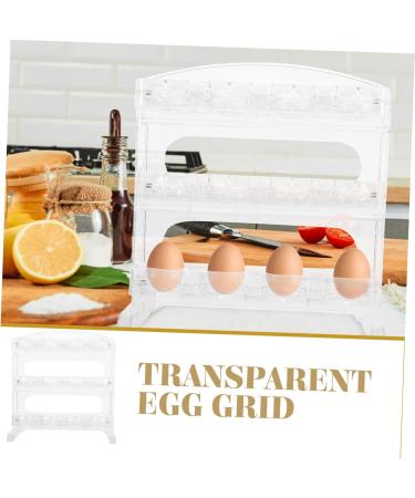 DOITOOL Egg Grid Fridge Eggs Organizer Kitchen Egg Holder Egg Organizer Plastic Refrigerator Decorate Transparent 20.00X20.00X11.00CM - Buy Online on GoSupps.com