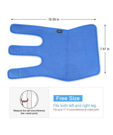 Adjustable Calf Brace & Shin Splint Support - Compression Sleeve for Muscle Pain & Injury Relief | Men & Women | Blue - Buy Online on GoSupps.com