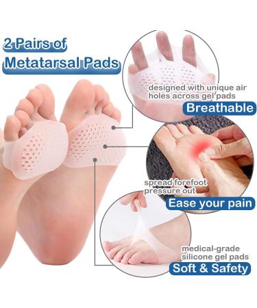 14 Pairs Gel Metatarsal Pads & Toe Separators - Premium Heel Grips & Forefoot Cushions for Comfort | Reusable & Breathable Insoles - Buy Online on GoSupps.com