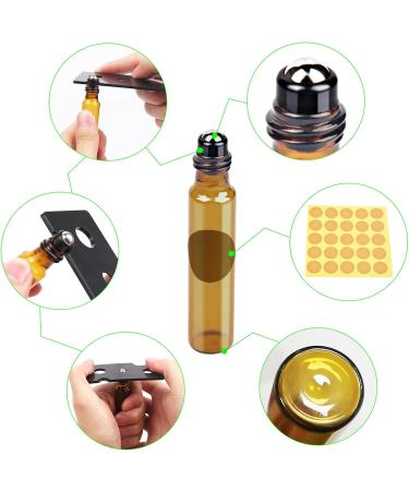 Essential Oil Roller Bottles 12Pcs 10ml Empty Rollerball Bottle Roll on Bottles with Stainless Steel Roller Balls Amber Glass Roller Bottles for Essential Oils Perfumes Cosmetics Aromatherapy Massage 10ml 12pcs Brown - Buy Online on GoSupps.com