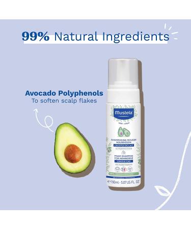 Mustela Foam Shampoo for Newborns - 5.07 fl oz (150 ml) | Gentle Cleansing for Baby's Hair - Buy Online on GoSupps.com
