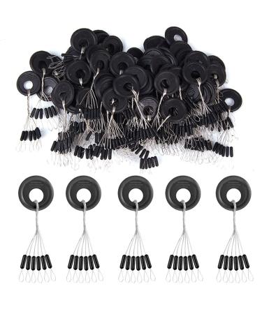 Symphonyw Angel bobber stopper 300 pieces 50 groups/set black rubber pearls stopper for fishing swimmers beans space Small (line dia: 0.15 0.24mm)