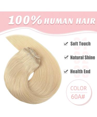 Vlasy Clip in Human Hair Extensions 16 Light Blonde - 7 Pieces Seamless Thick Weft Real Hair Extensions for Women - 80g - Buy Online on GoSupps.com