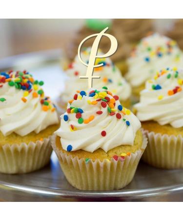 Monogram Letter P Cupcake Toppers Initial Single Letter Name For Wedding Anniversary Cake Decorations Romantic Wreath Floral Personalized 26Letters Birthday Gifts 6PCS Style-13 - Buy Online on GoSupps.com
