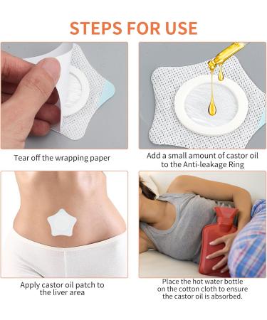 Amijoux 30-Piece Self-Adhesive Castor Oil Pack Set | Navel Plasters & Anti-Seepage Compress | Spunlace Fabric Pads for Effective Relief - Buy Online on GoSupps.com