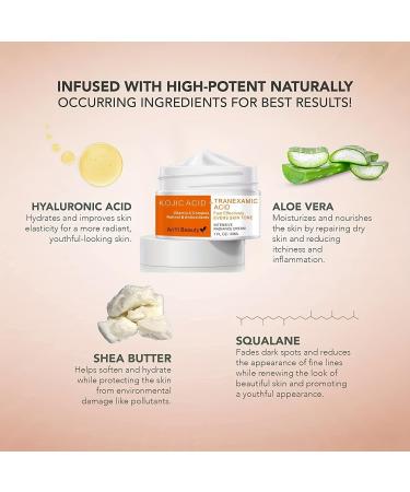 Kojic Acid + Tranexamic Acid Face Cream for Skin Clarification Revitalize Complexion Boost Radiance Face & Body Kojic Acid Face Cream for Dark Spots Cream - Buy Online on GoSupps.com