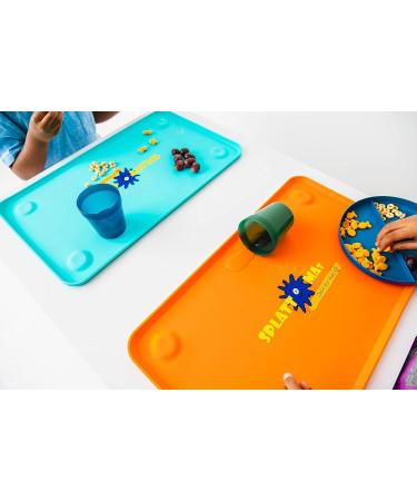 Large Premium Silicone Kids Suctioned Placemat - Sensory Montessori Inspired for Food, Snacks, Travel & Arts - Super Cyan - Buy Online on GoSupps.com
