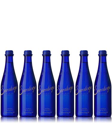 Saratoga Sparkling Spring Water, 12oz Cobalt Blue Glass Bottle (Pack of 6, Total of 72 Fl Oz)