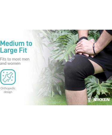 Nikken KenkoTherm Knee Wrap Large 1834 - Black Compression Support for Men & Women | Thin Stretchy Design with Ceramic Reflective Fibers for Relief & Recovery in Running Weightlifting & Basketball - Buy Online on GoSupps.com