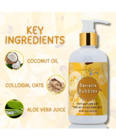 Lather Green Kids Body Wash Plant Based Gentle Moisturizer with Shea Butter Safe for Sensitive Skin Banana Bubbles 3 Pack (8 oz Each) - Buy Online on GoSupps.com