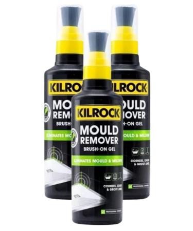 KILROCK MOULD AND MILDEW 3 PACK | BLAST AWAY CLEANER BRUSH ON GEL | FOR TILES AND GROUT | BATHROOM KITCHEN BASEMENT LAUNDRY ROOM CARAVAN BOATS OUTDOOR INDOOR | 250ml