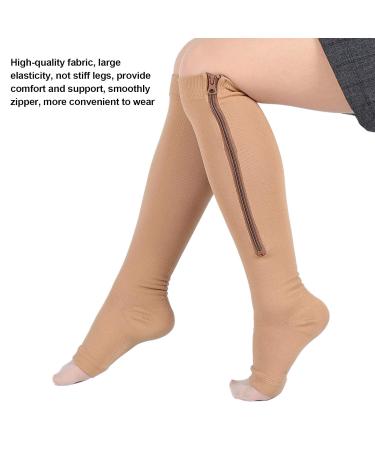 Buy Elastic Sports Compression Socks with Open Toes & Zipper - Ideal for Sports | L/XL International Shipping - Buy Online on GoSupps.com