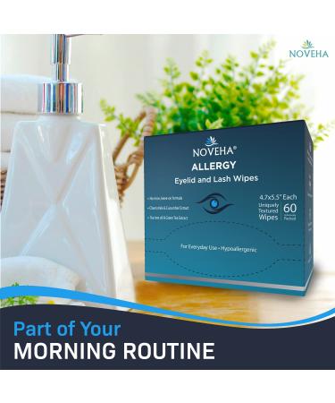 NOVEHA Allergy Relief Eyelid Wipes - Hypoallergenic Eye Cleansing Pads for Itchiness & Redness - Buy Online on GoSupps.com